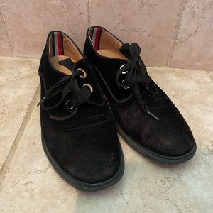 Tommy Hilfiger black velvet loafers